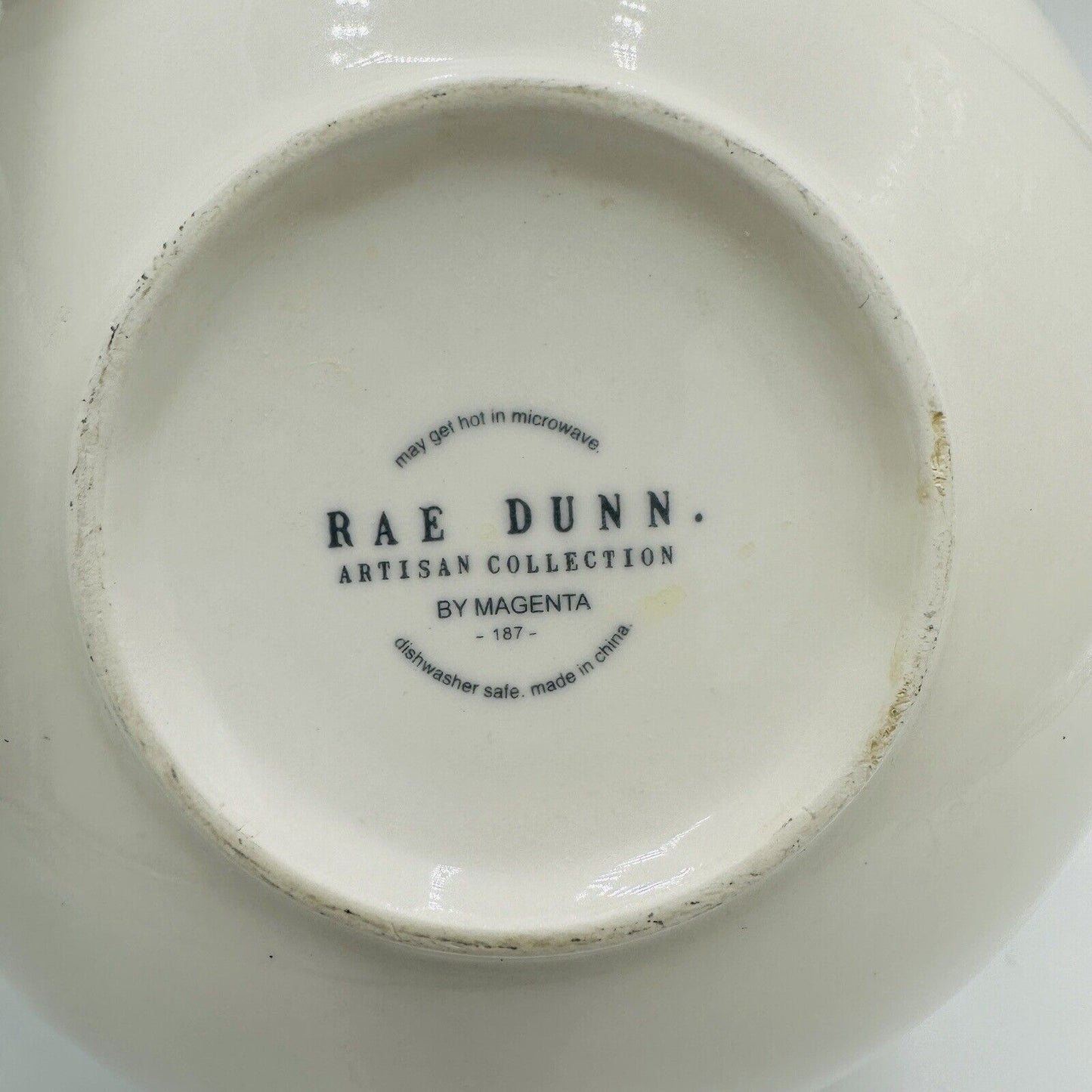 Rae Dunn By Magenta WISH Medium Mixing Bowl With Red LL And Red Interior