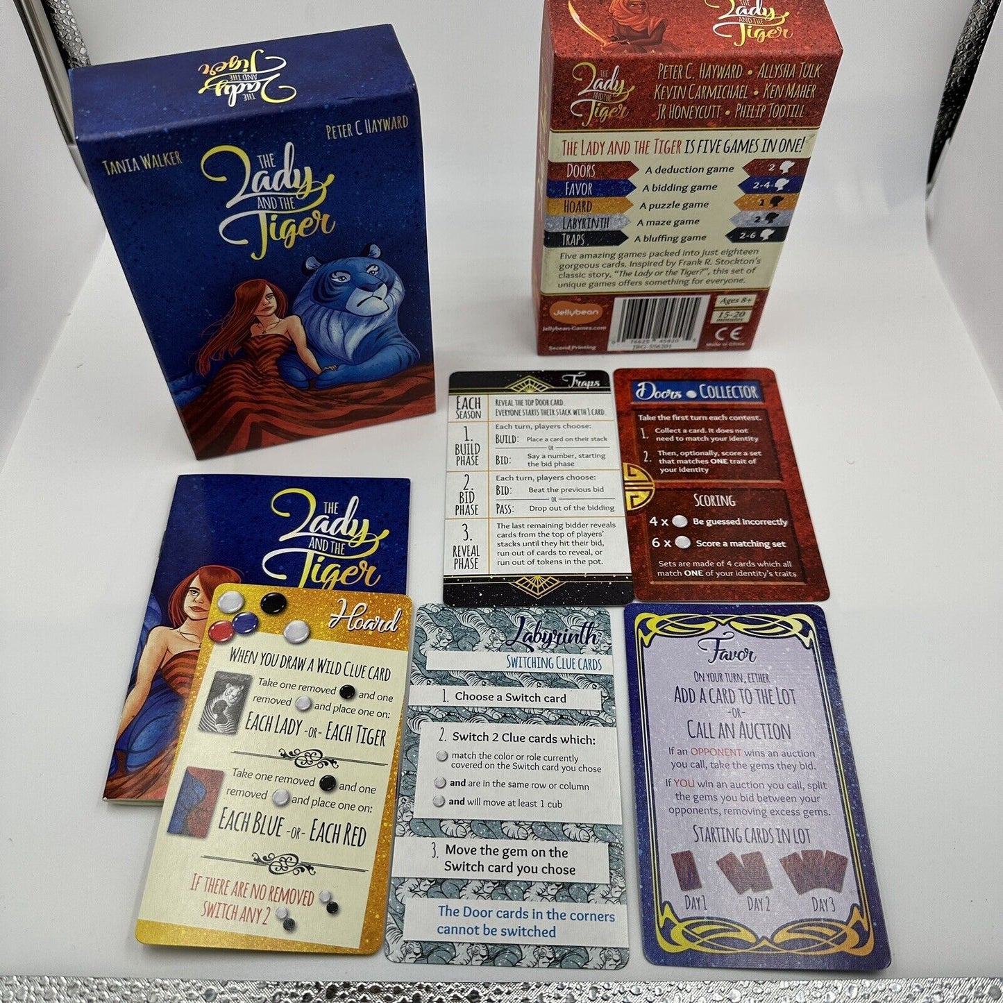 The Lady and the Tiger 5 Card Games in One Box 2nd Printing Deduction Jellybean