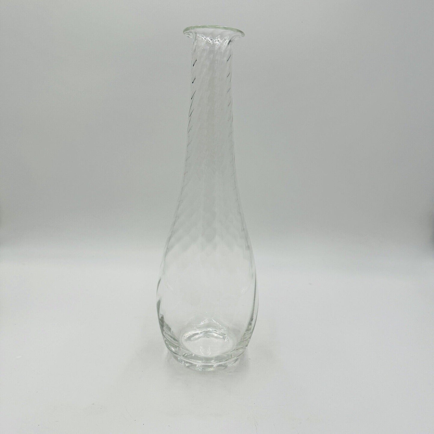 Villeroy & Boch Crystal Glass Swirl Flower Vase Tall 13”