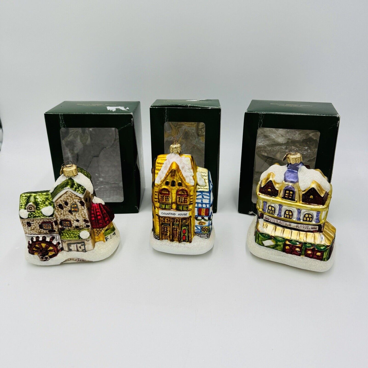 Department 56 Night Before Christmas Dickens Village Glass Ornaments