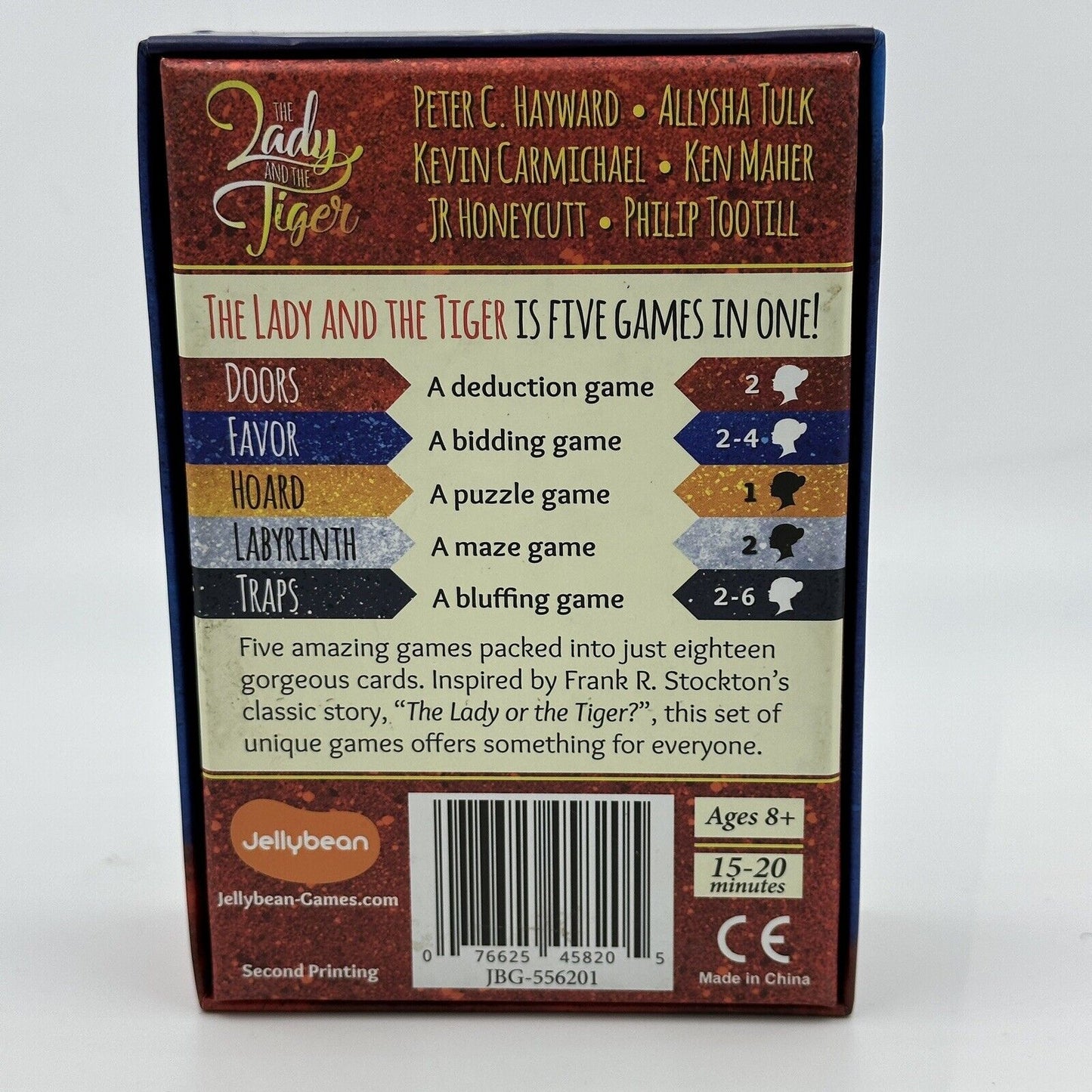 The Lady and the Tiger 5 Card Games in One Box 2nd Printing Deduction Jellybean