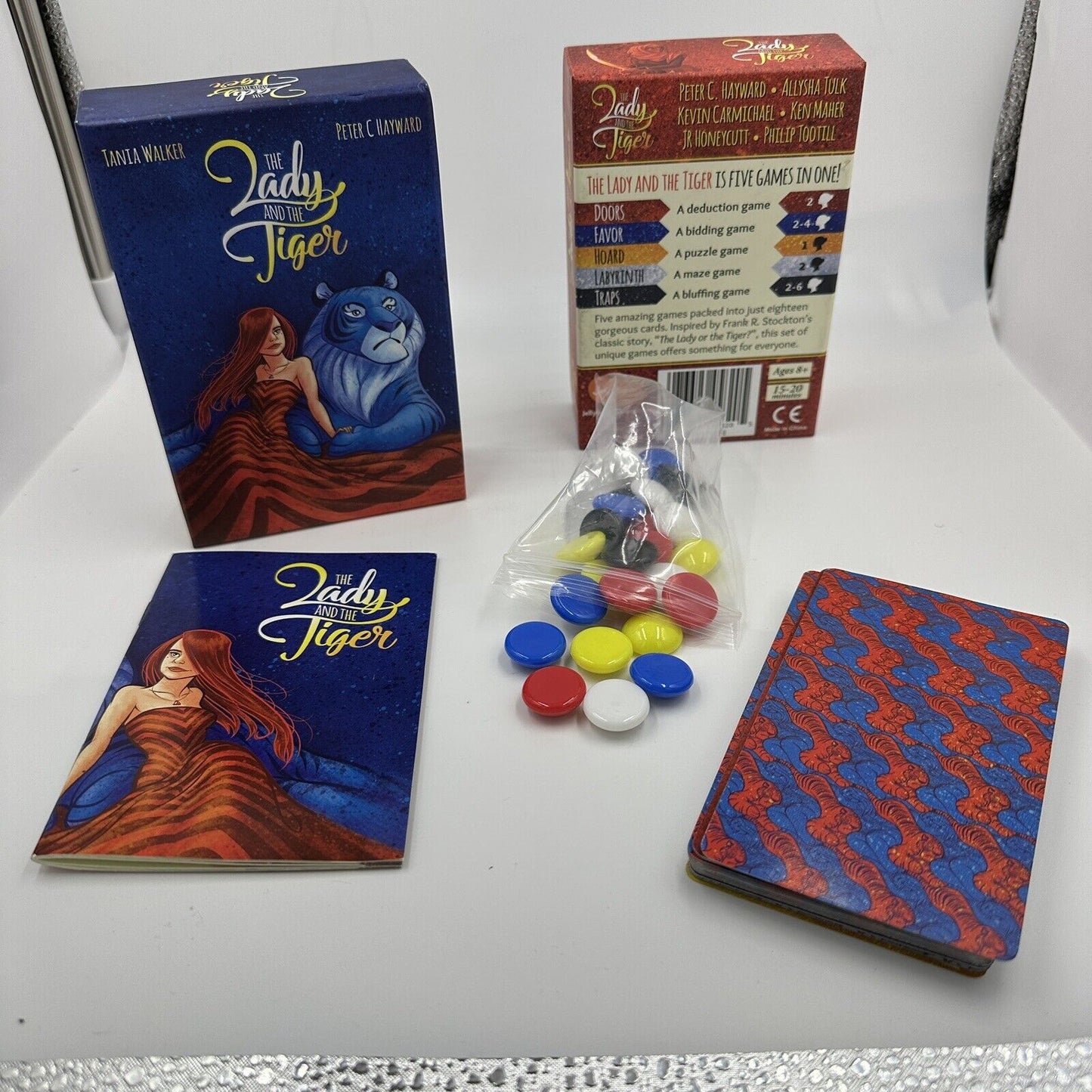 The Lady and the Tiger 5 Card Games in One Box 2nd Printing Deduction Jellybean