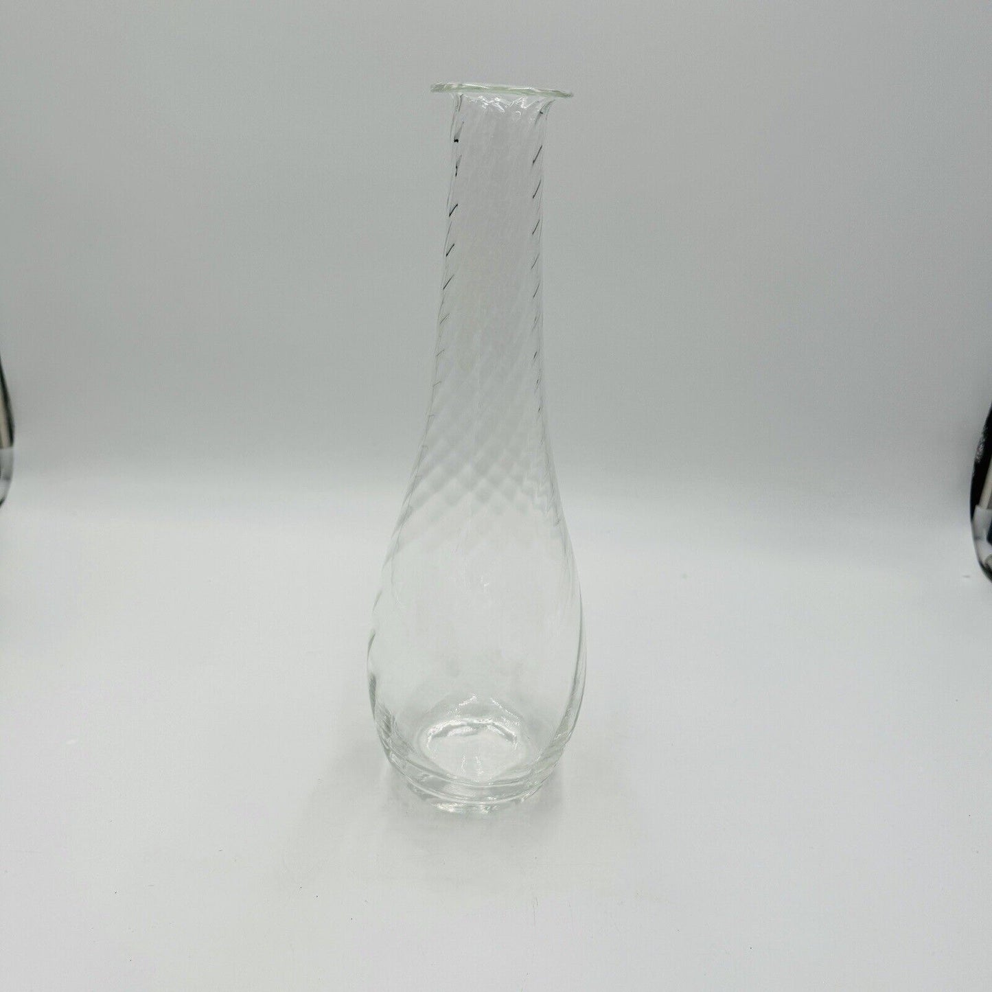 Villeroy & Boch Crystal Glass Swirl Flower Vase Tall 13”
