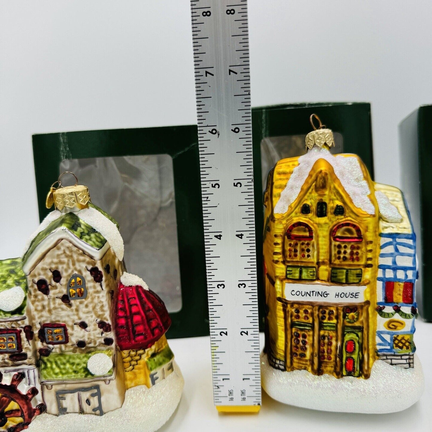 Department 56 Night Before Christmas Dickens Village Glass Ornaments