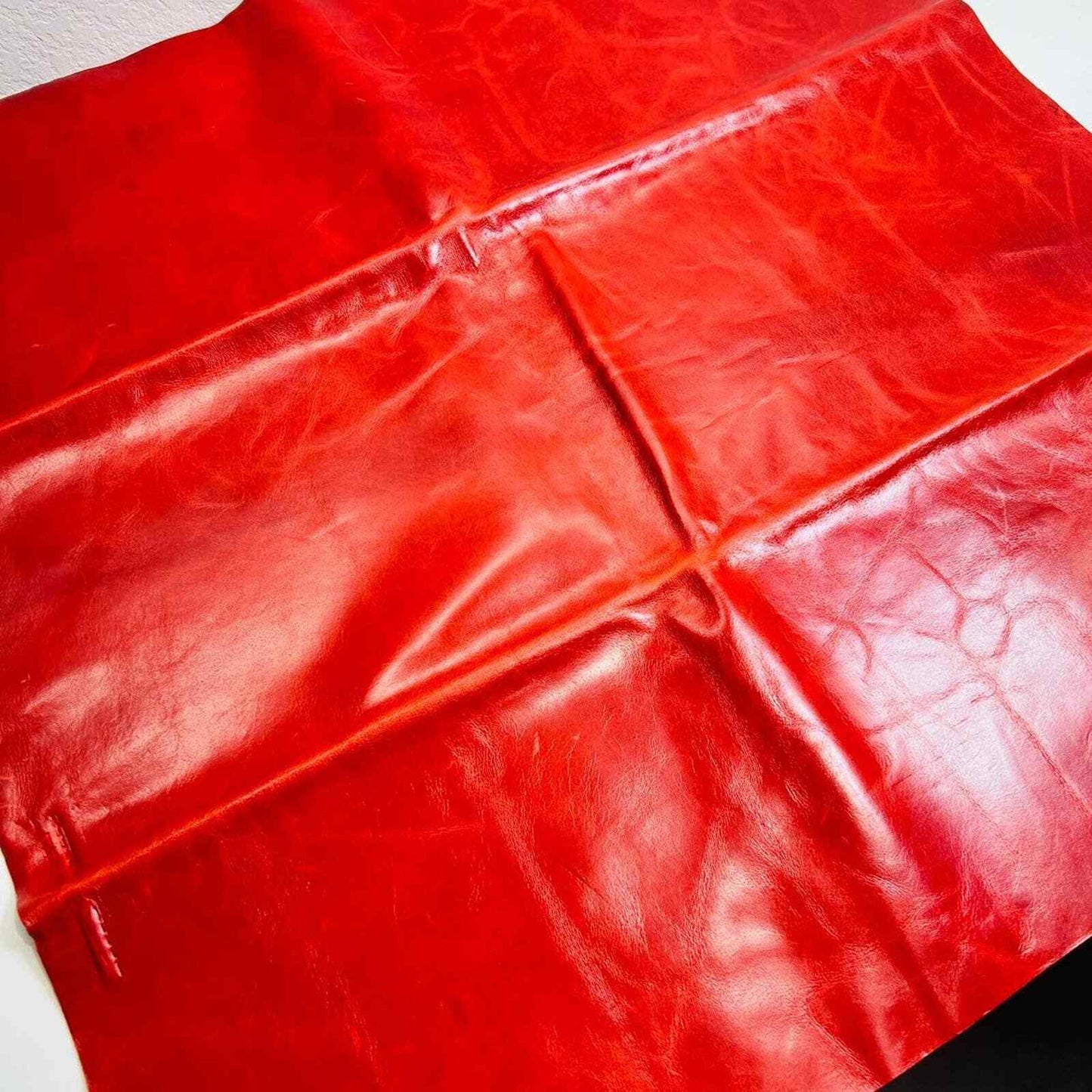 Cambridge Leather Collection Sample 23" x 24" Fabric Red