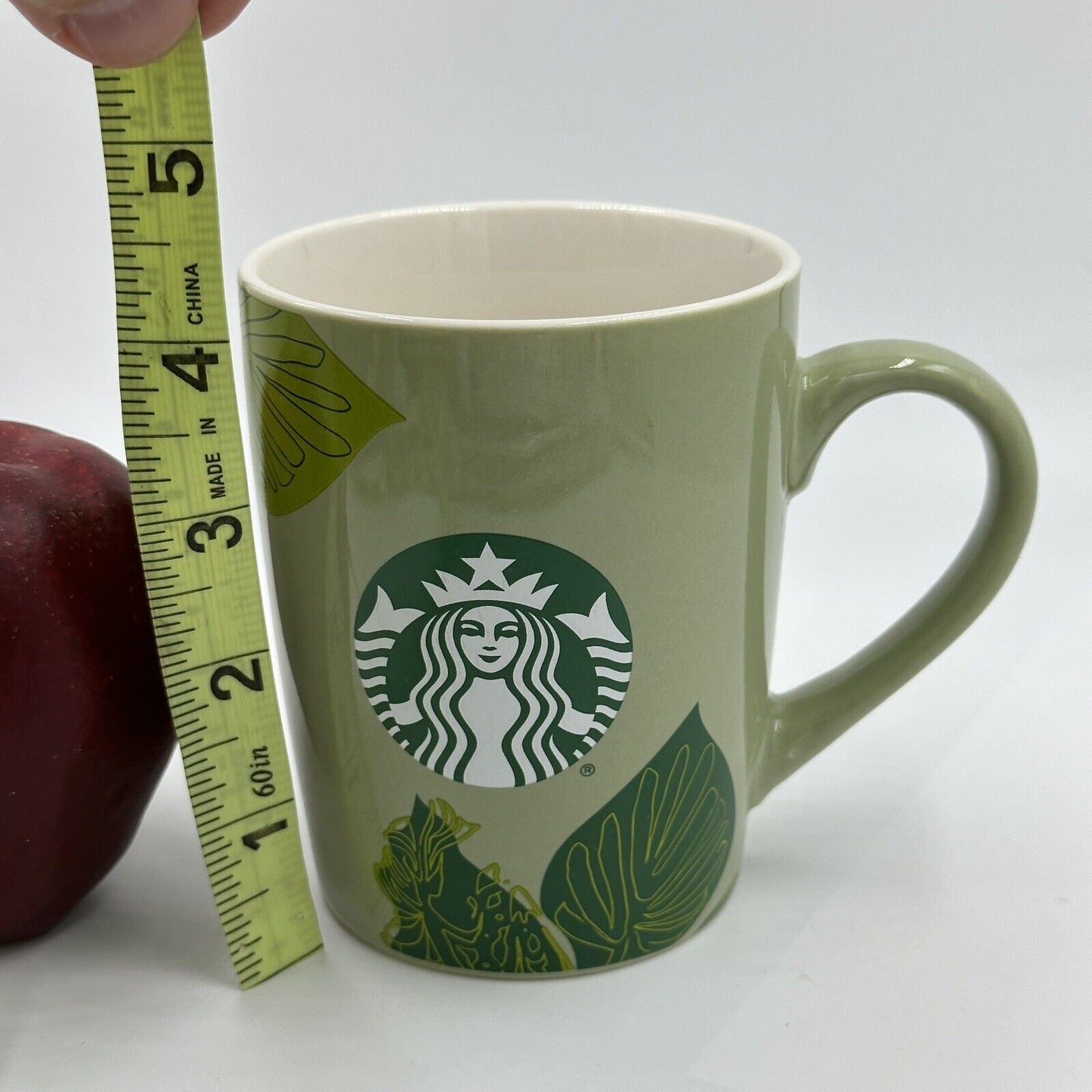 Starbucks Coffee Mug Cup 2021 Green Leaf Mermaid 10 Fl Oz 4"