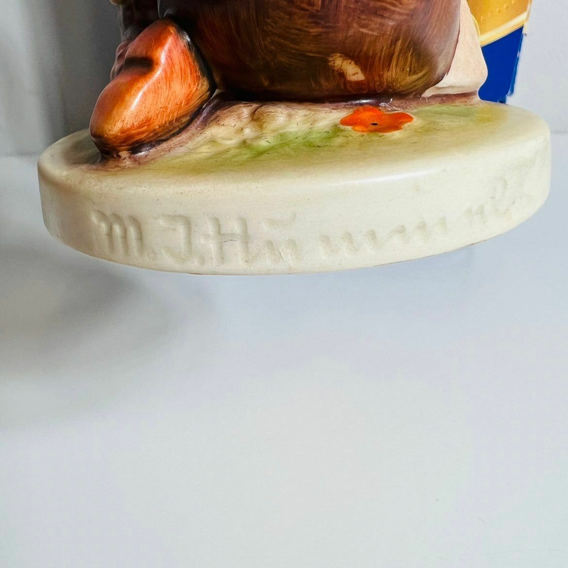 Goebel Hummel Chick Girl Figurine German Hand-Painted Sculpture Red Handkerchief