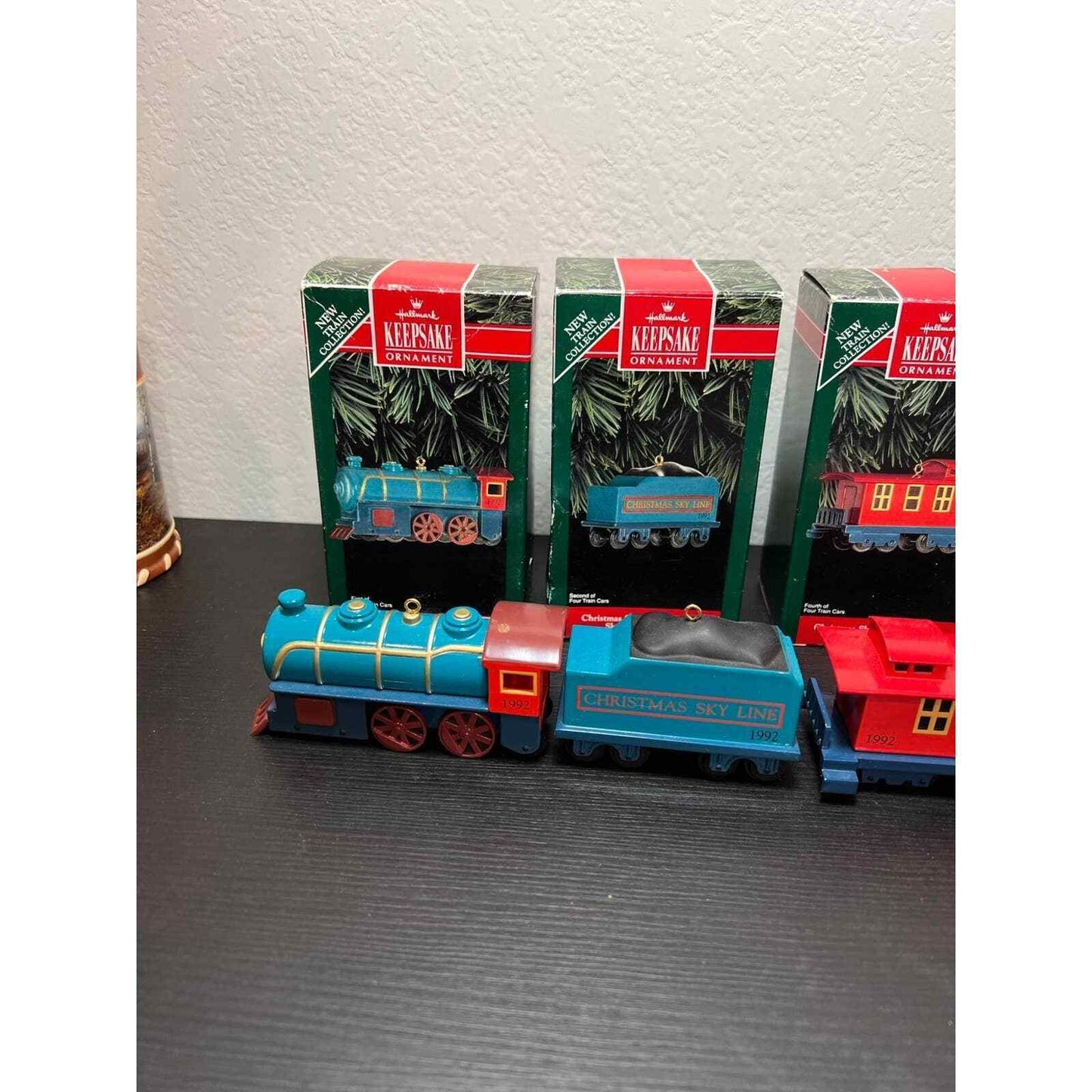 Hallmark Trains Ornaments Ski Line Collection 1992 Metal Holiday Christmas