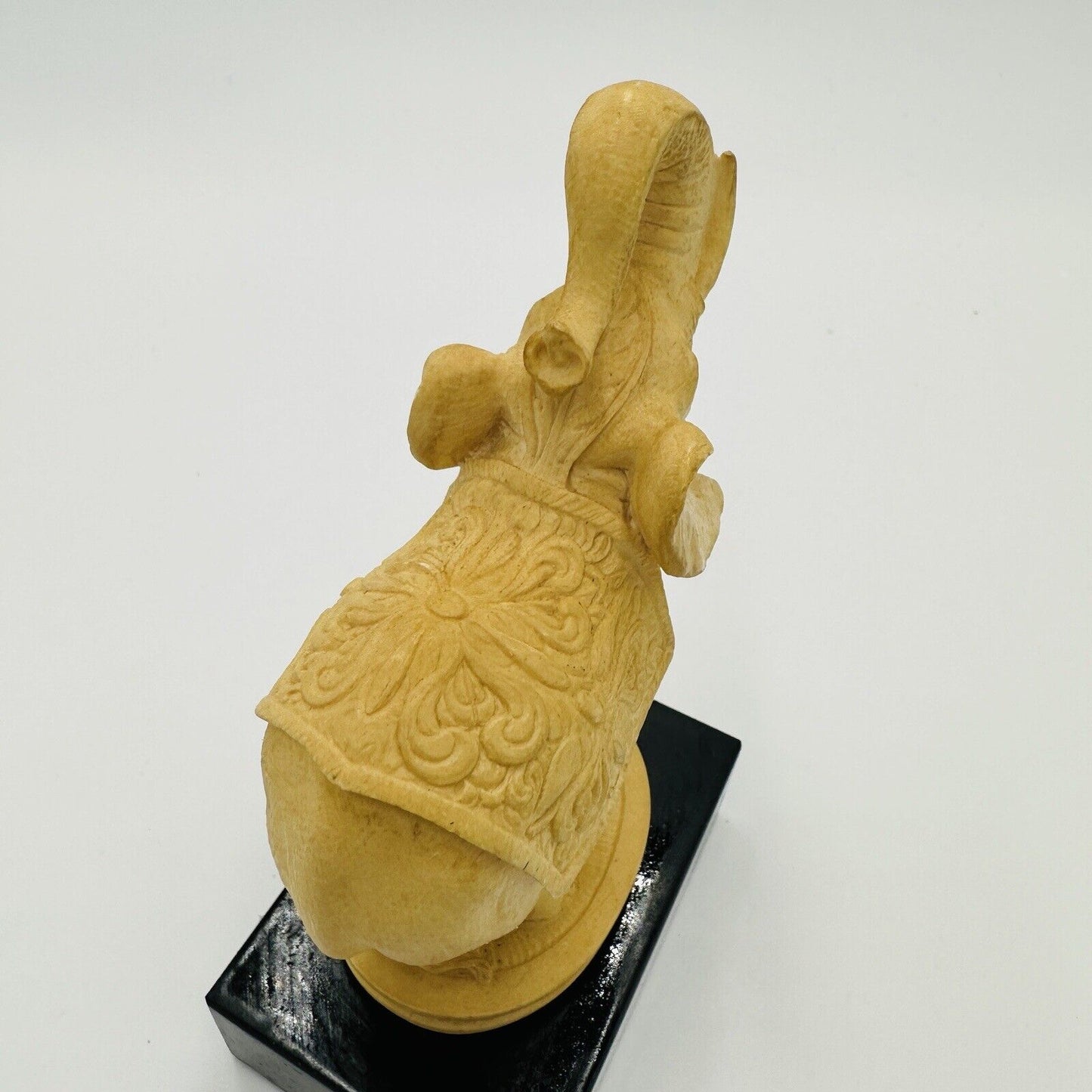 Elephant Hand Carved Alabaster Figurine Marble Base Italy A. Giannelli Home Deco