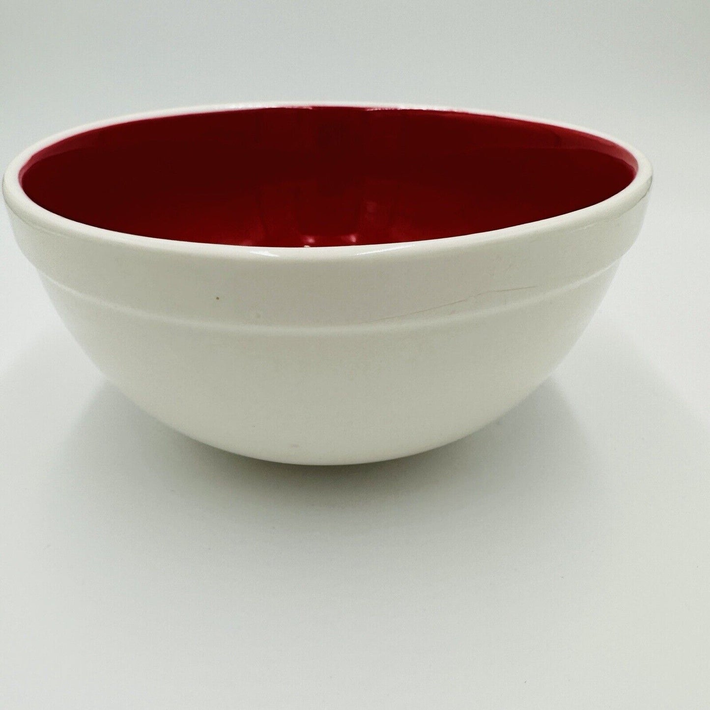 Rae Dunn By Magenta WISH Medium Mixing Bowl With Red LL And Red Interior