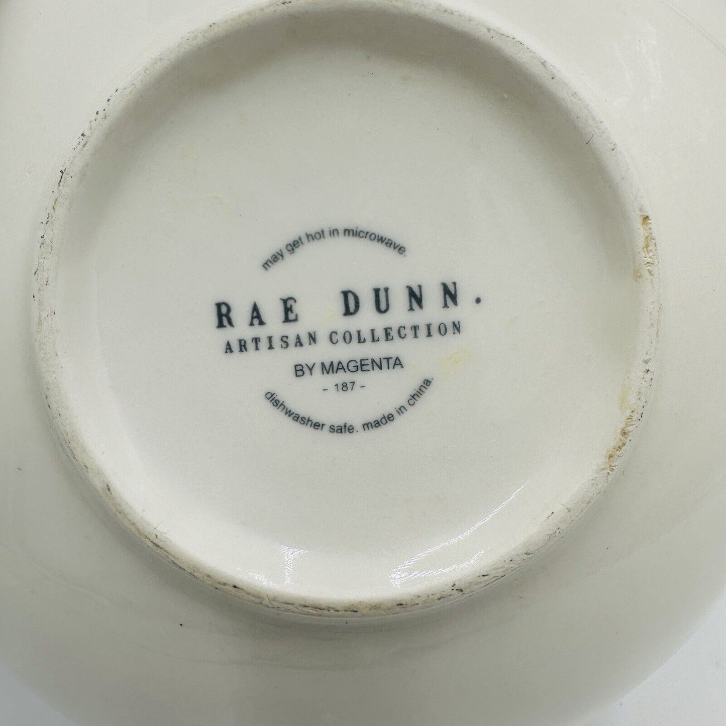 Rae Dunn By Magenta WISH Medium Mixing Bowl With Red LL And Red Interior