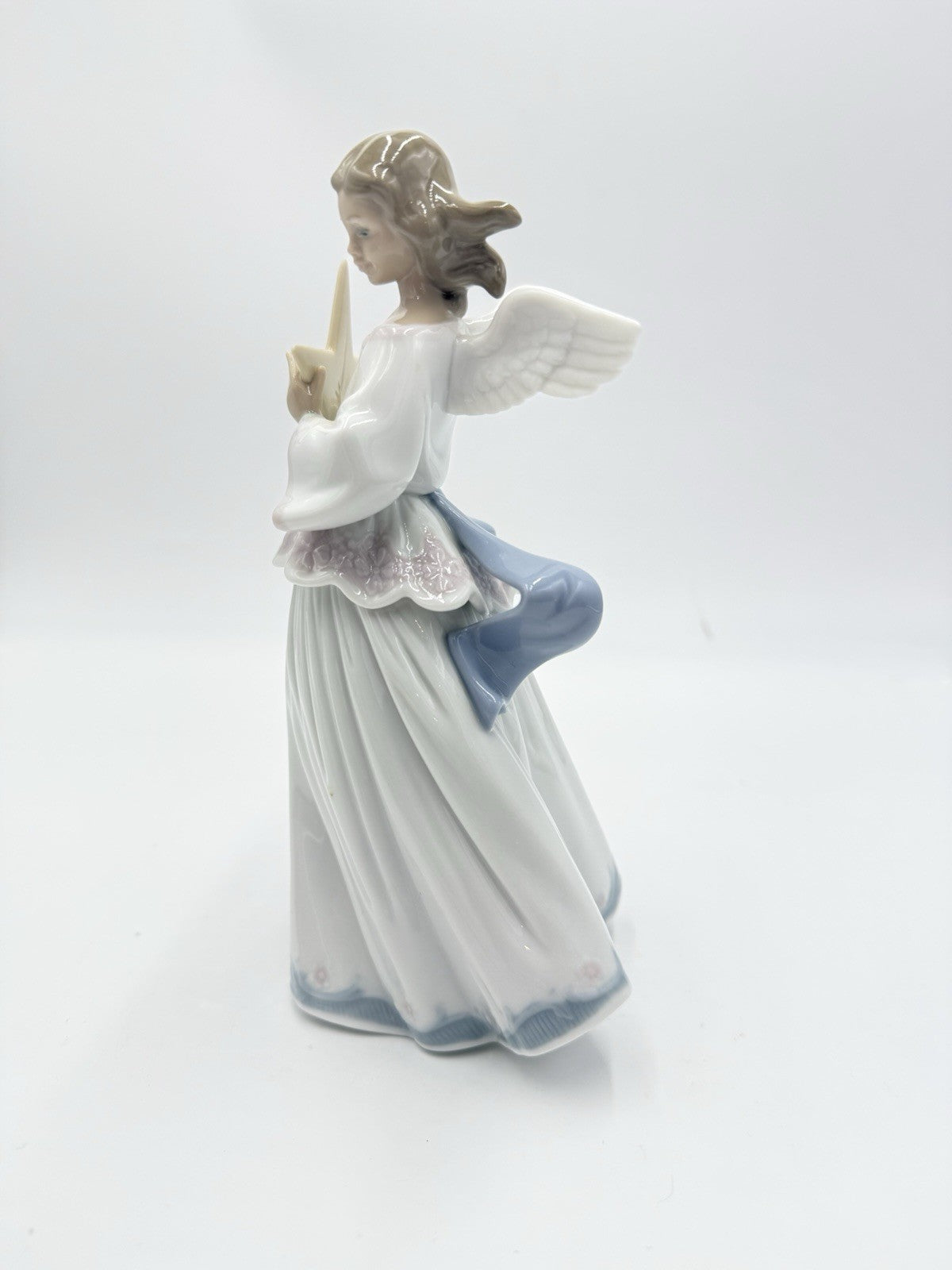Lladro Spain Porcelain Angel Of The Stars Christmas Tree Topper 8” Angel Figurin