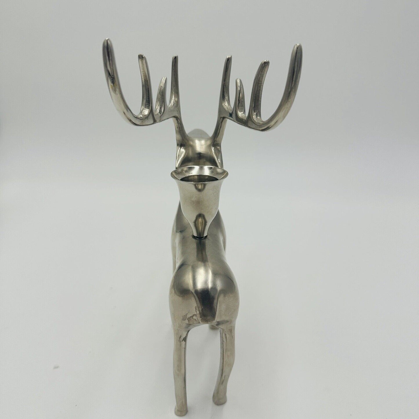 Pottery Barn Reindeer Candle Holders Vintage Silver Plated Seasonal Stag Taper