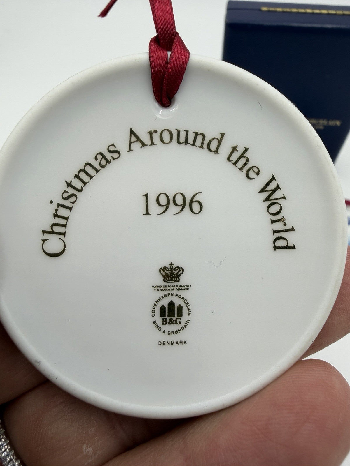 Royal Copenhagen Denmark Christmas Around The World 1996-1997 Porcelain Ornament