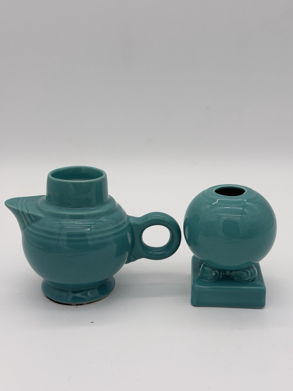 Fiestaware Turquoise Pottery Candleholders Set 2 PCs Fiesta USA