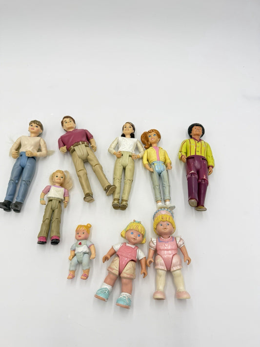 Fisher Price Loving Family Dolls 2000 Vintage 9 Pieces Dolls Action Figurines