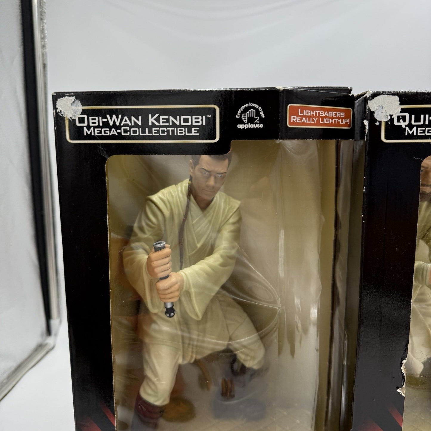 Star Wars Episode 1 Obi-Wan Kenobi /Qui-gon Jinn Mega Action Figurines 14”