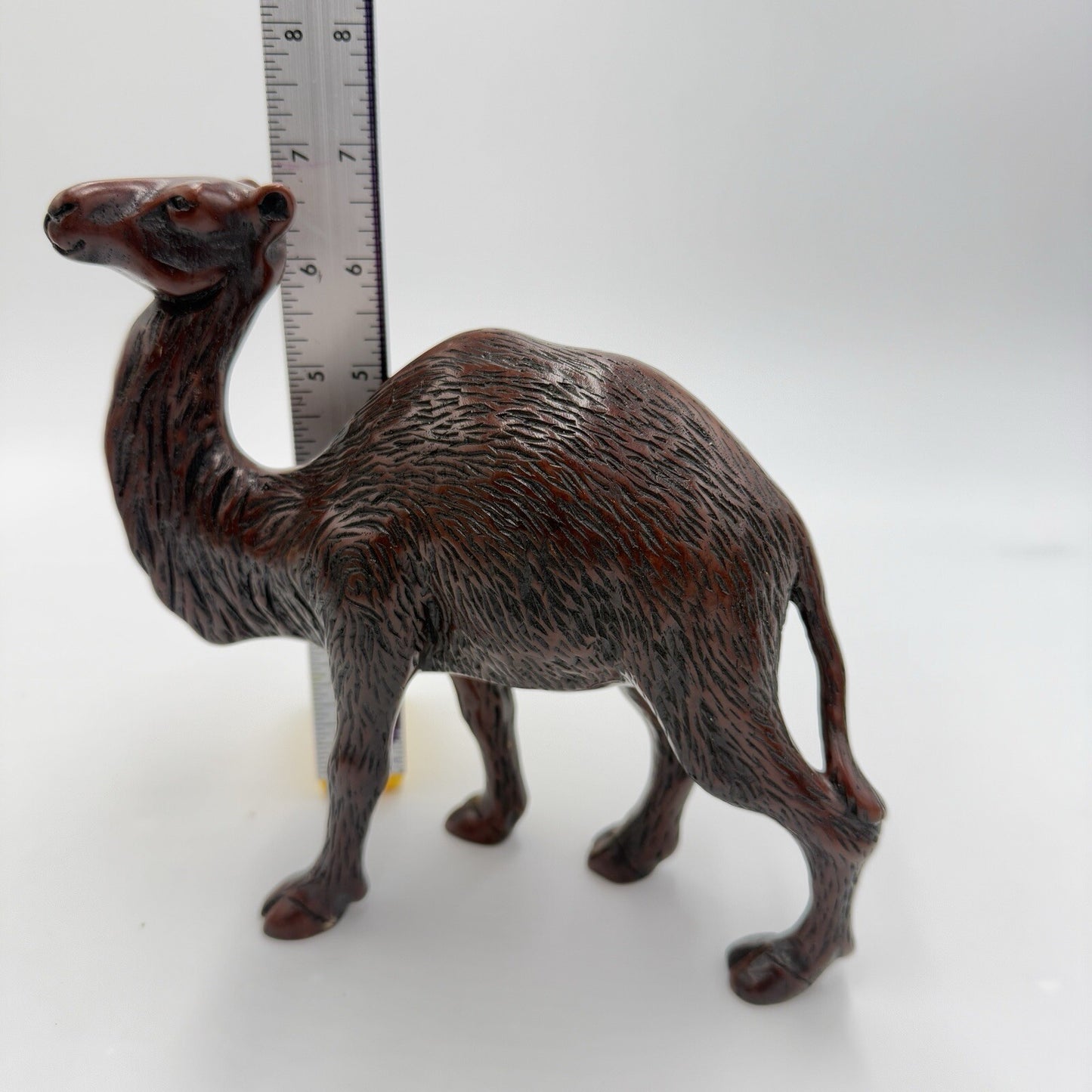 Carved Resin Camel Sculpture Detailed Solid Figurine 7" Nativity Animals Vintage