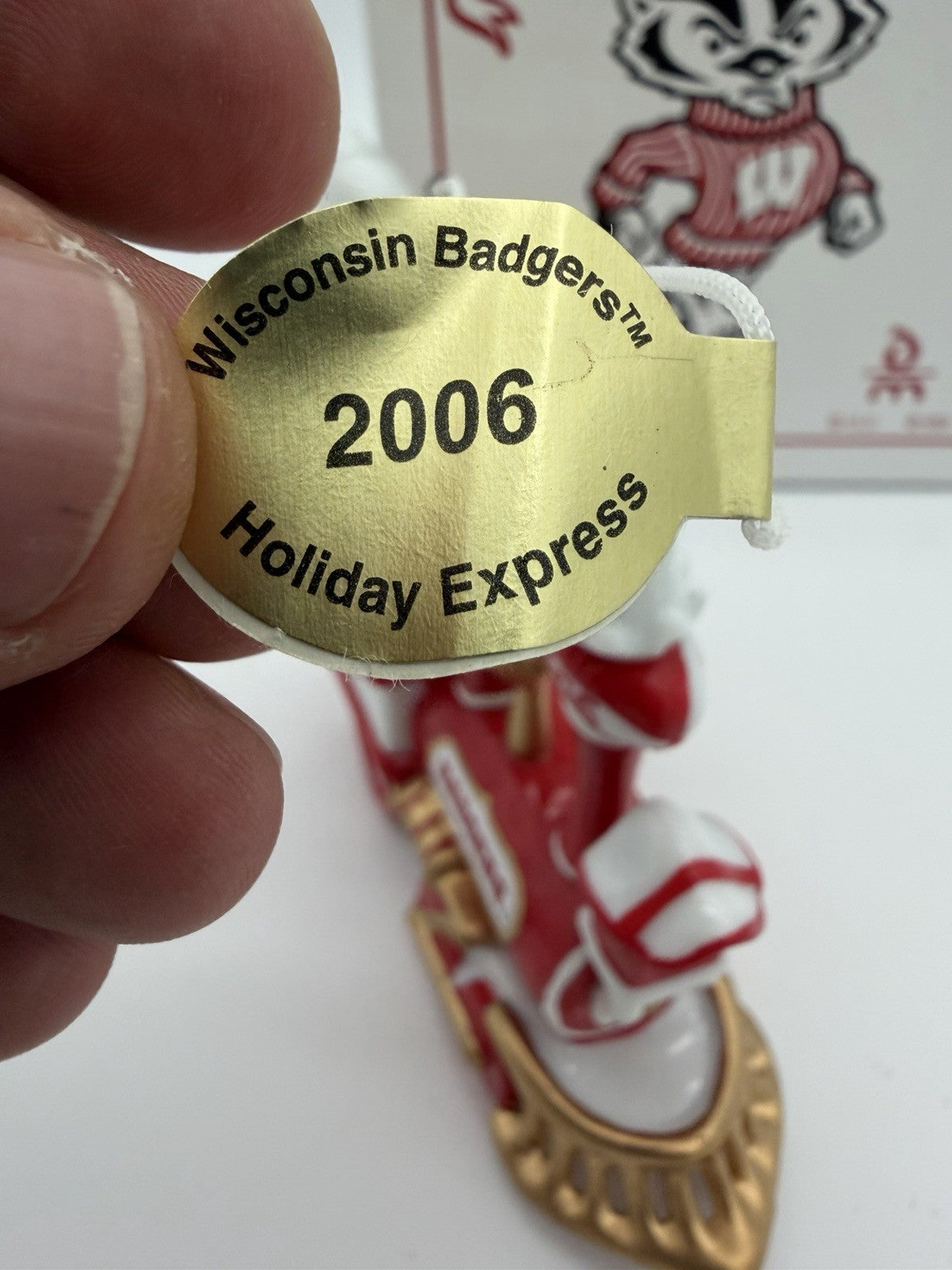 Danbury Mint Wisconsin Badgers Santa Train 2006 Ceramic Christmas Ornament New