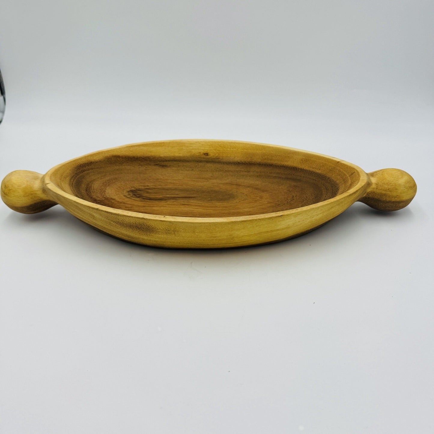 Anthropologie carved fresh wood serving oval bowl 18”x 8”x 2” Rustic Primitive