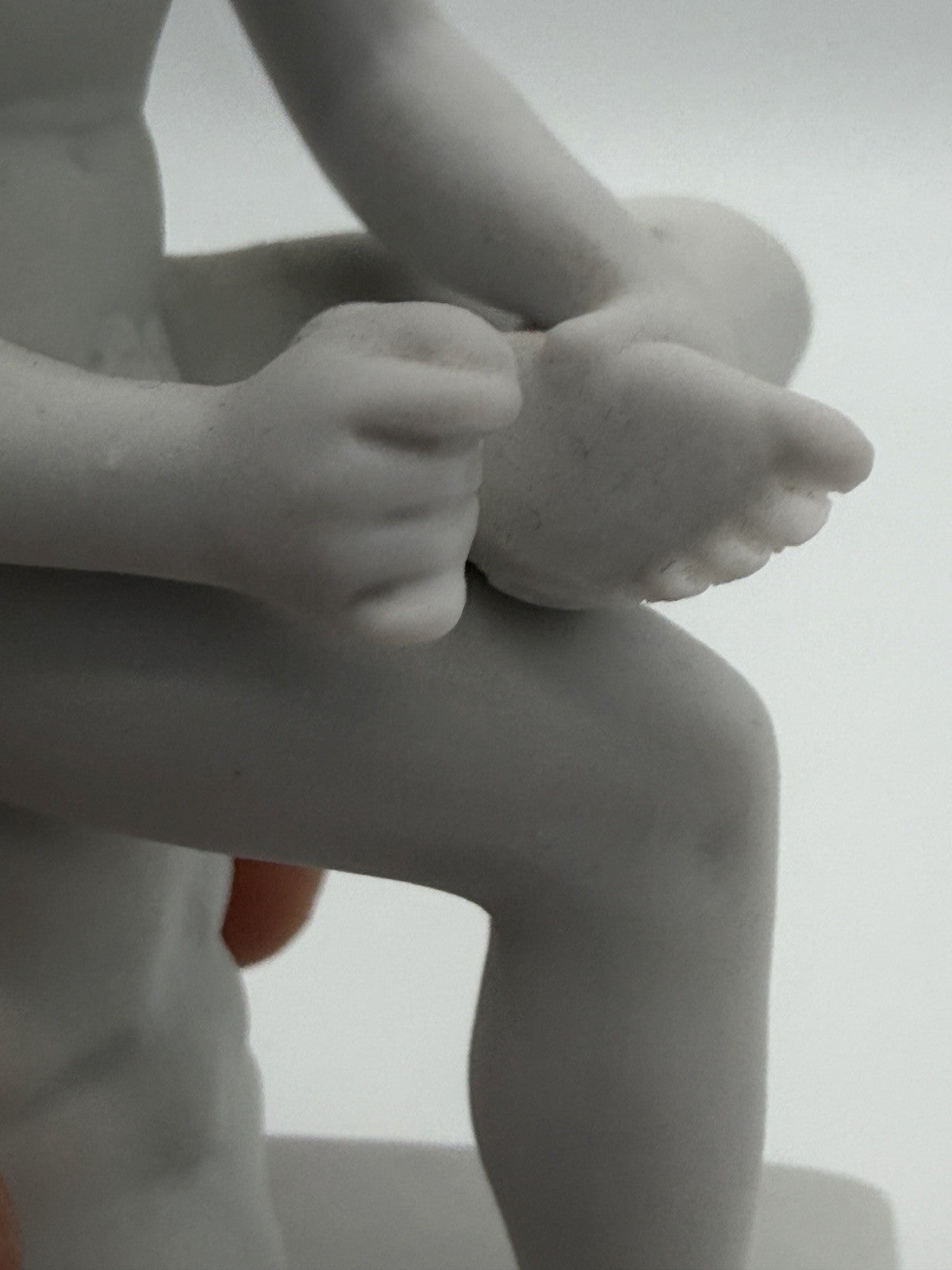 Antique parian ware seated boy Spinario Boy w/ Thorn white bisque 4” figurine