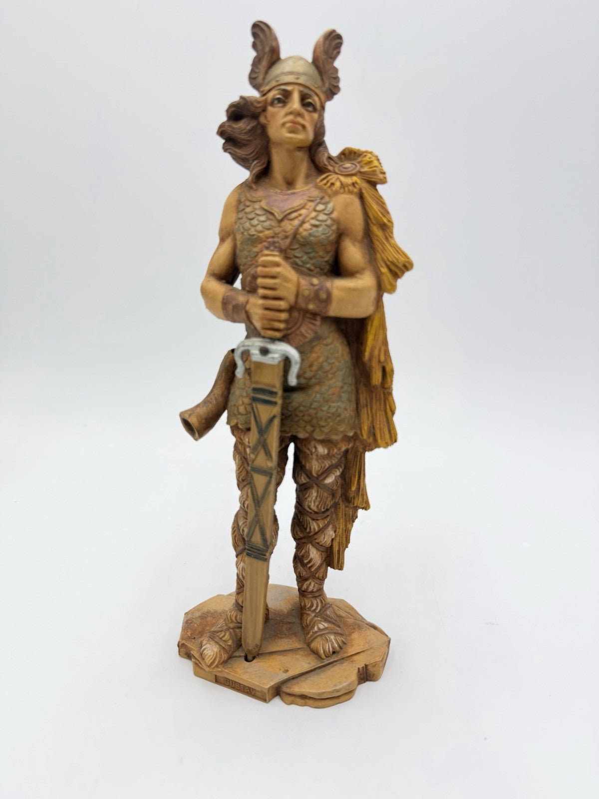 Vintage Depose Italy Viking Warrior Gustav 10.5”H Plastic Figurine Painted Rare