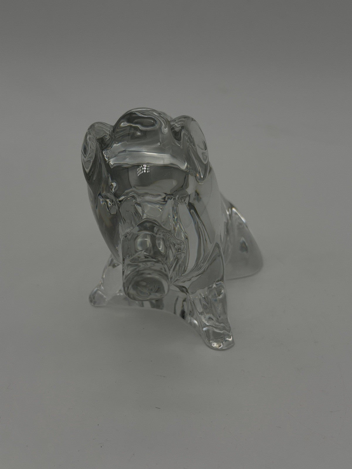 Baccarat France Crystal Boar Figurine Vintage Signed Zodiac Collection