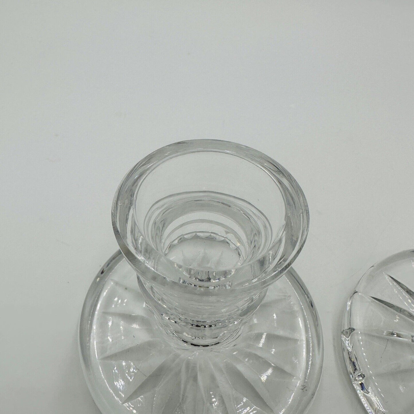 Waterford Candlesticks Blarney Crystal Pair 3.5inW × 3.5inD × 4inH Vintage