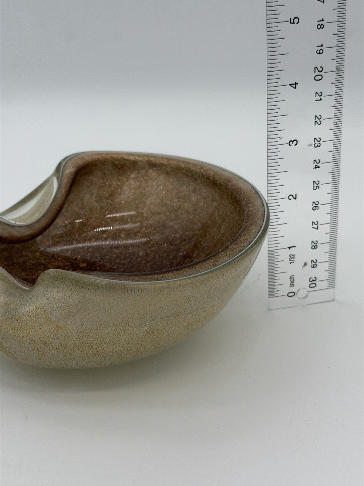 Murano Art Glass Alfredo Barbini Gold Dust Vintage 1950 Ashtray Bowl