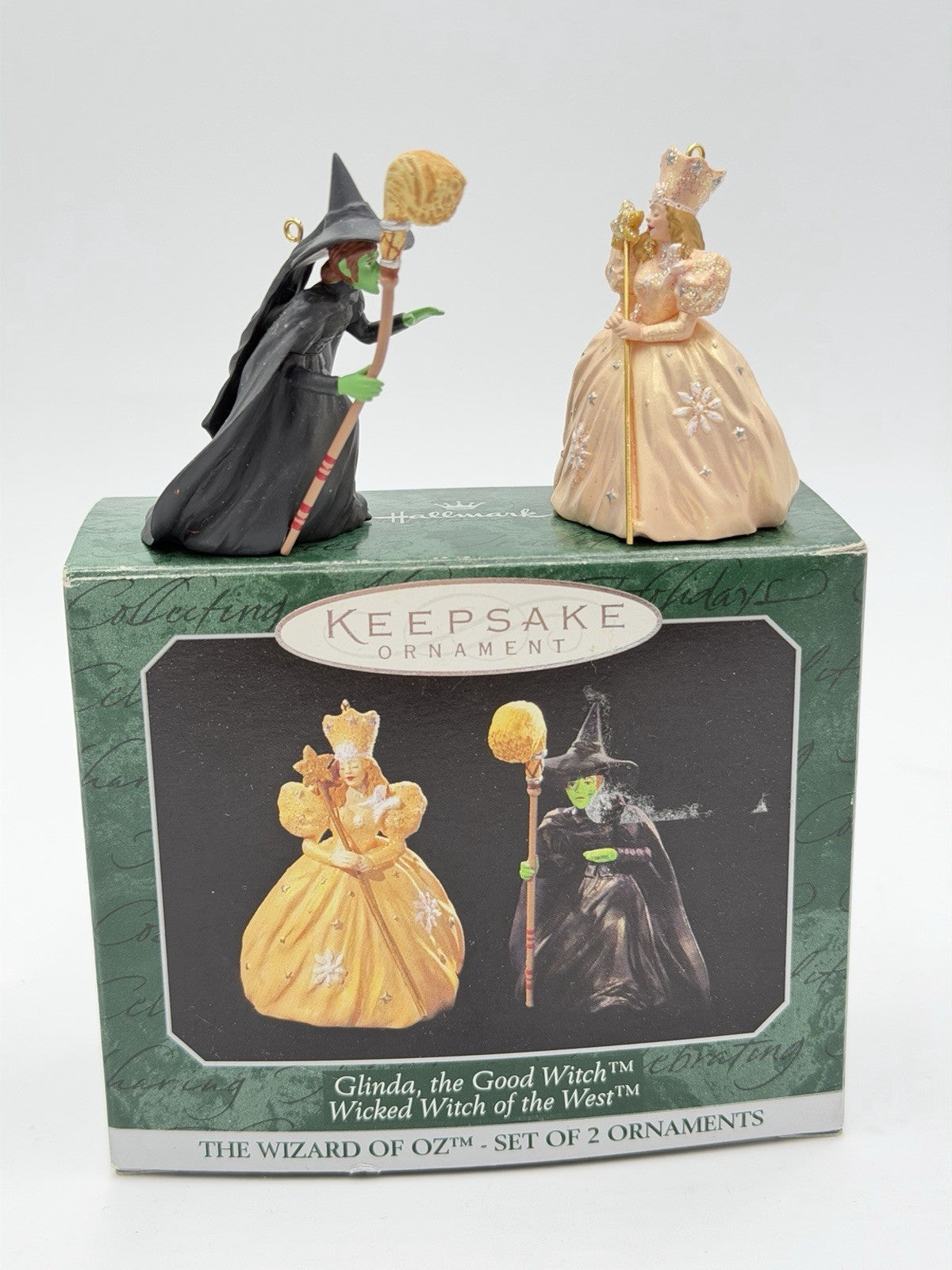 Hallmark Wizar Of Oz Glinda & Wicked Witch Mini Ornaments 2” Christmas