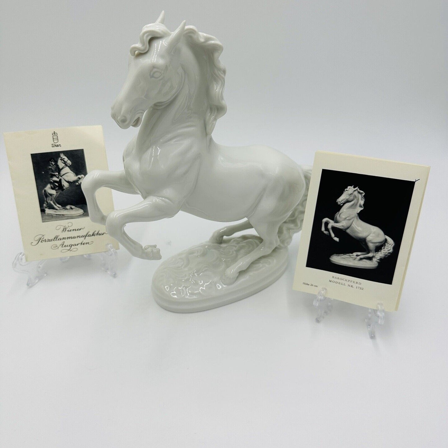 Wien Augarten Horse Porcelain Figurine Vienna Austria 1932 COA Porzellan White