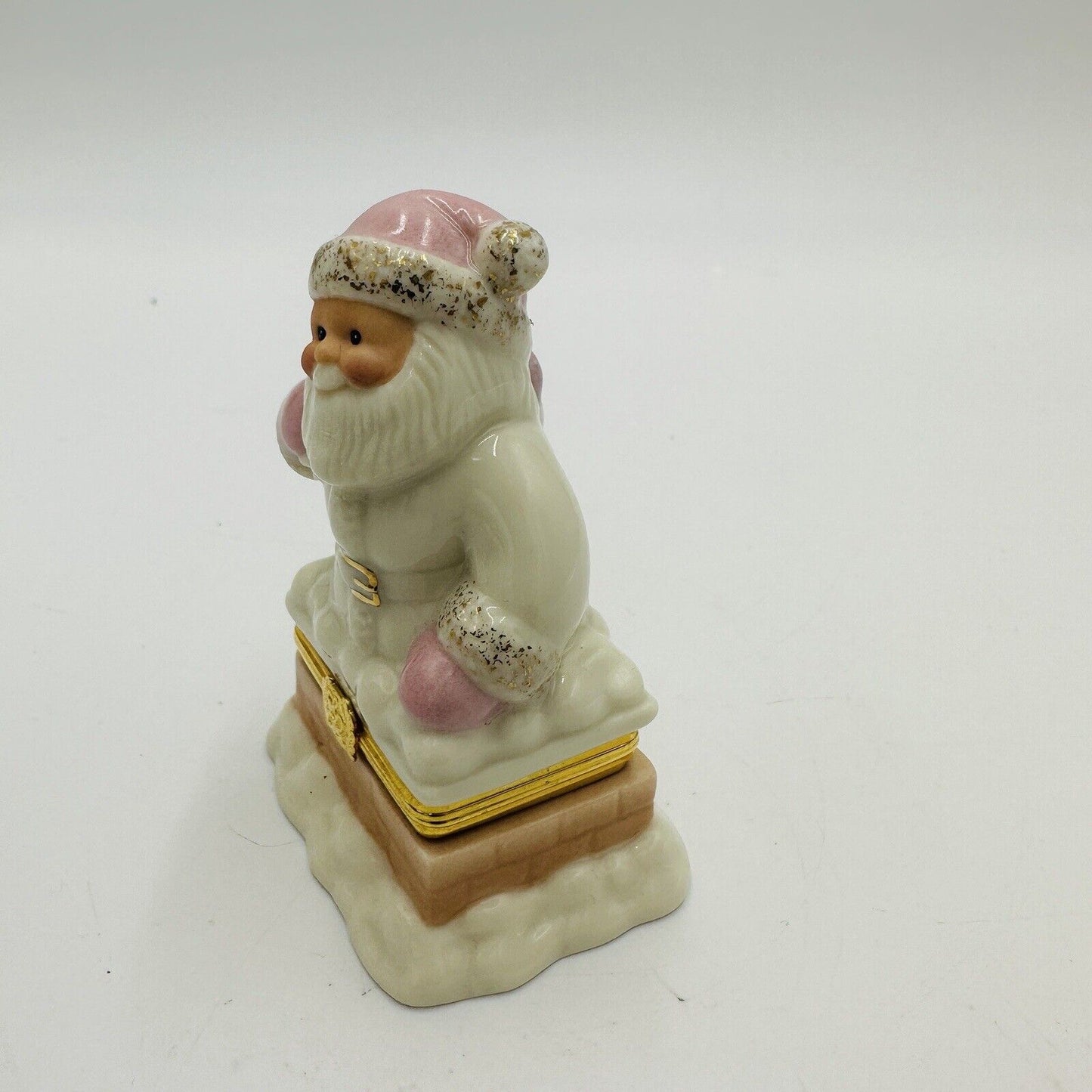 Lenox Santa's Porcelain Special Delivery Trinket Box Teddy Bear Charm Treasures