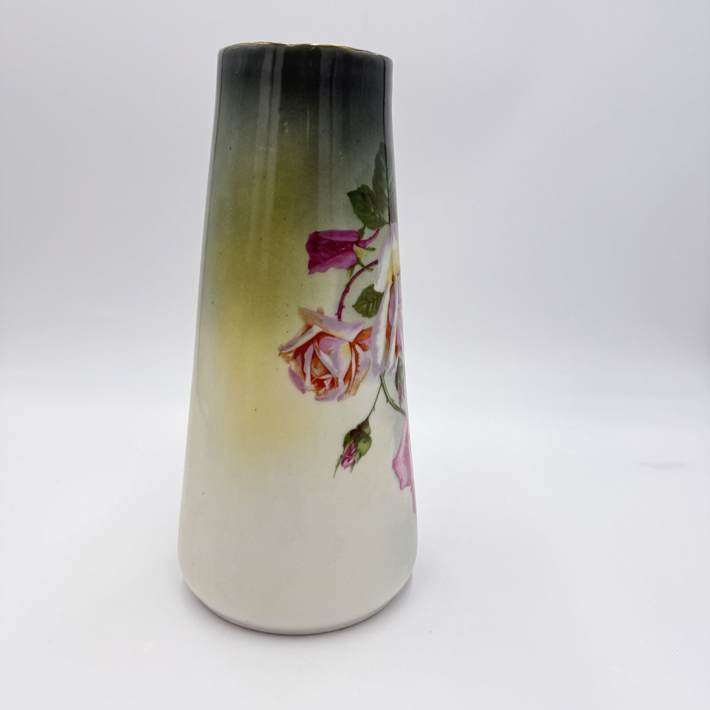 Antique Carl Tielsch CT Altwasser Silesia Germany Hand Painted Vase 1900's 10.4"