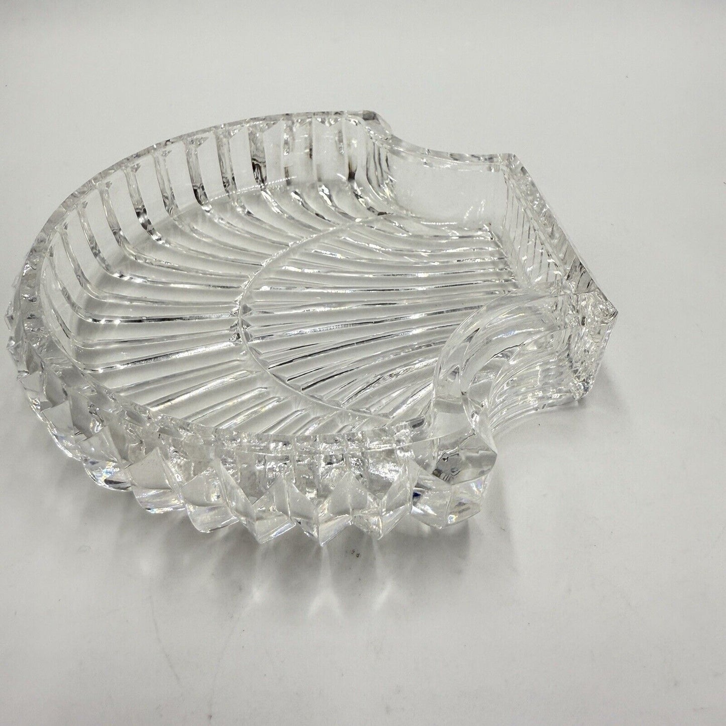 Waterford Crystal Vanity Shell Shape Tray 5” Jewelry Trinket Dish Vintage