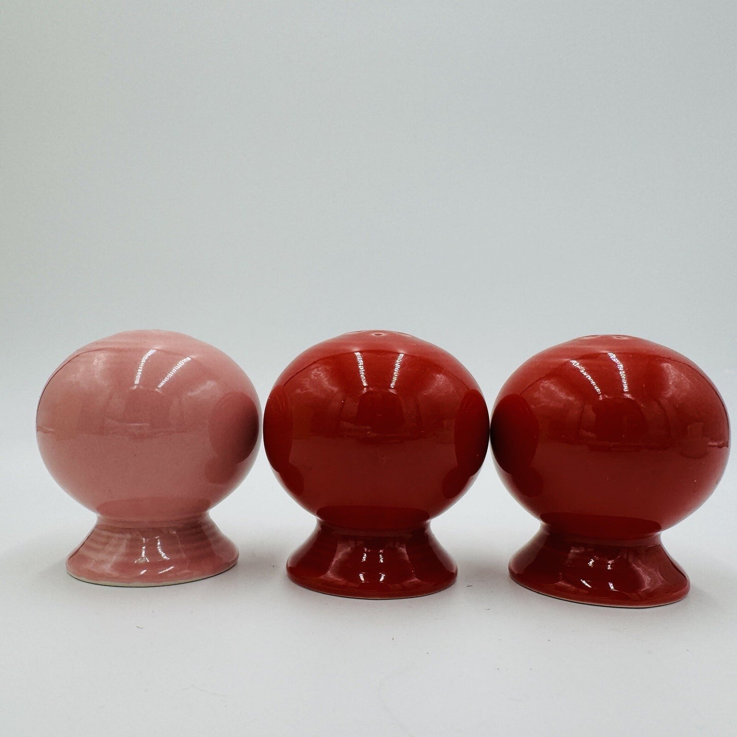 Fiestaware Salt And Pepper Shakers Red & Pink Set Pottery USA
