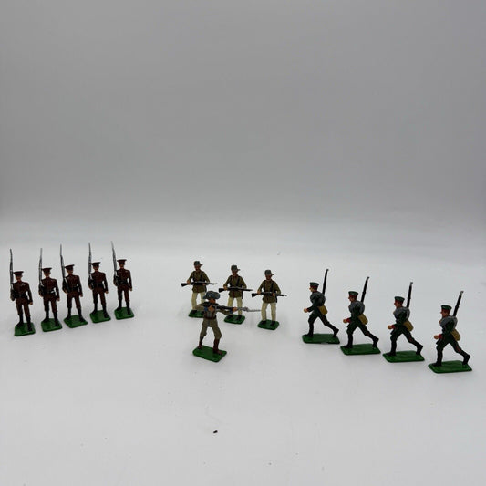 Vintage John Hill & Co LEAD TOY SOLDIER European Infantry 13 Pieces Lot