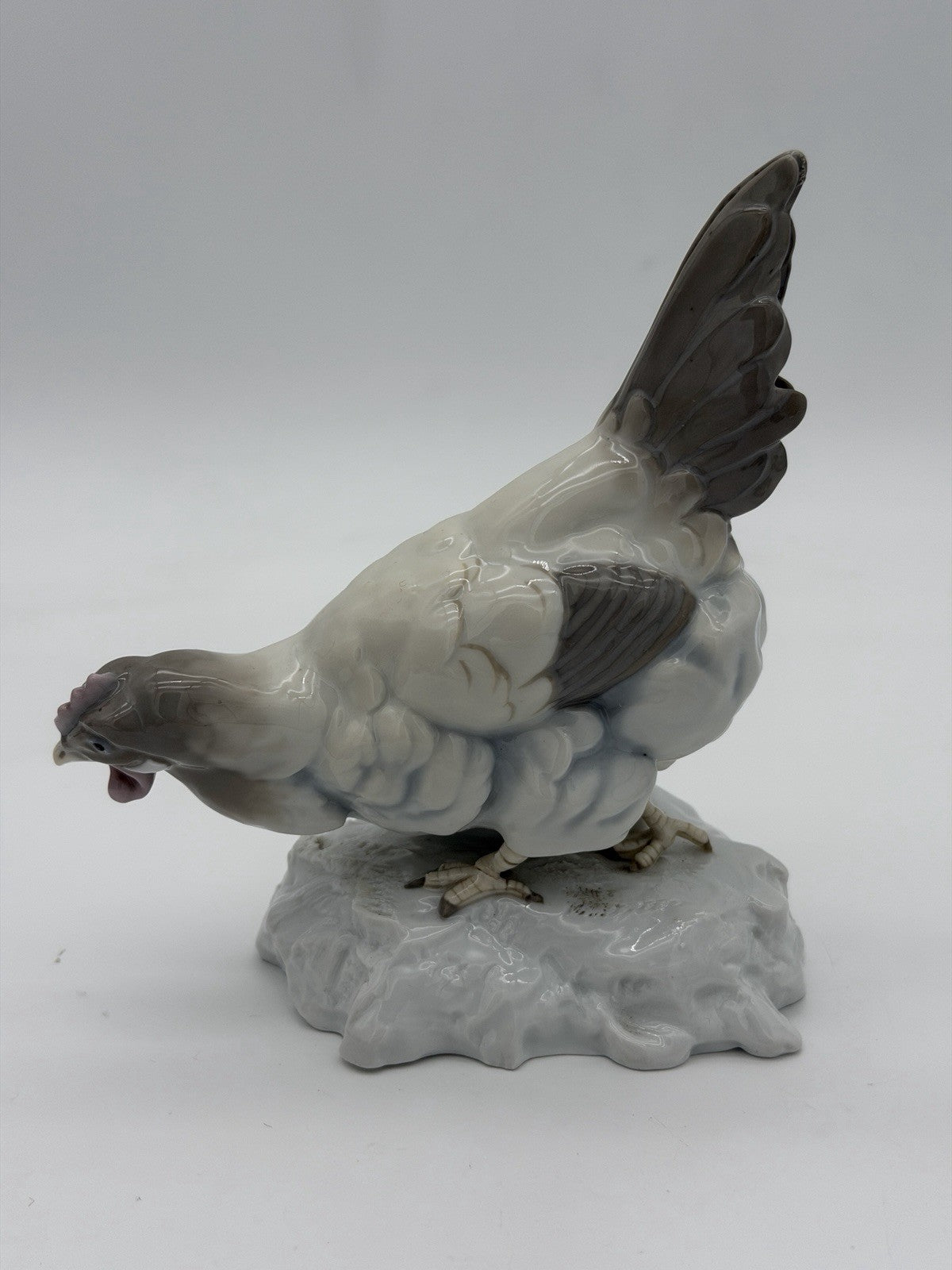 Rare Antique Karl Ens Volkstedt Germany Porcelain Rooster Chicken Hen Figurine