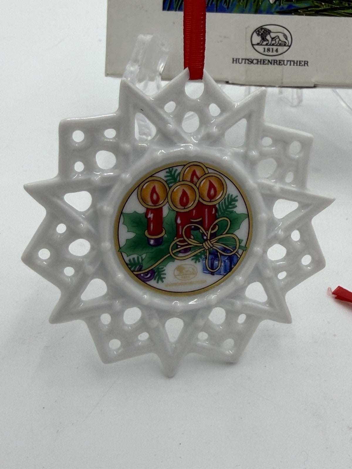 2 Hutschenreuther Porcelain SchmuckStern Germany Christmas Ornaments