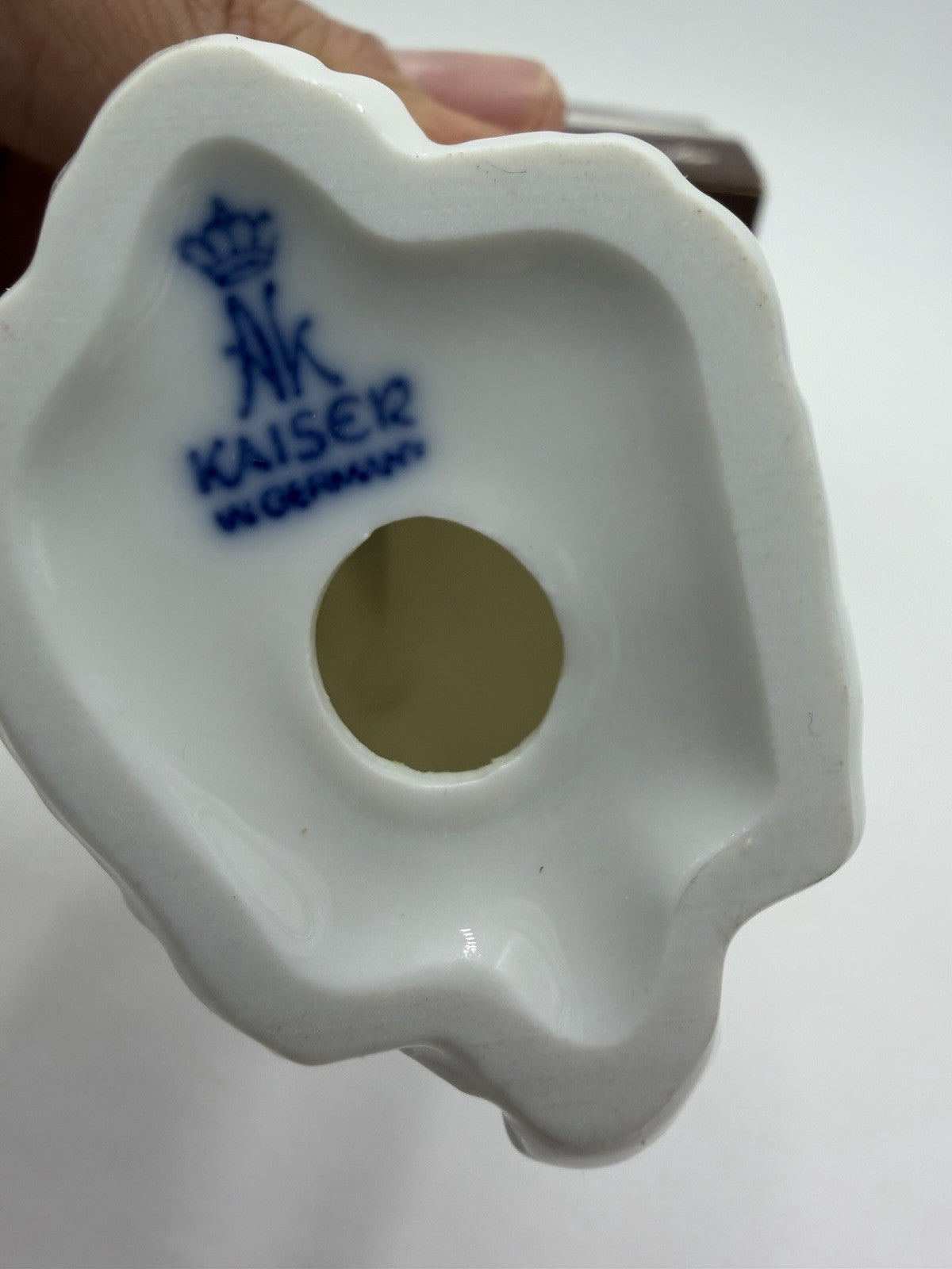 Kaiser Porcelain Germany Rabbit Bunny White Glossy 3”H Figurine