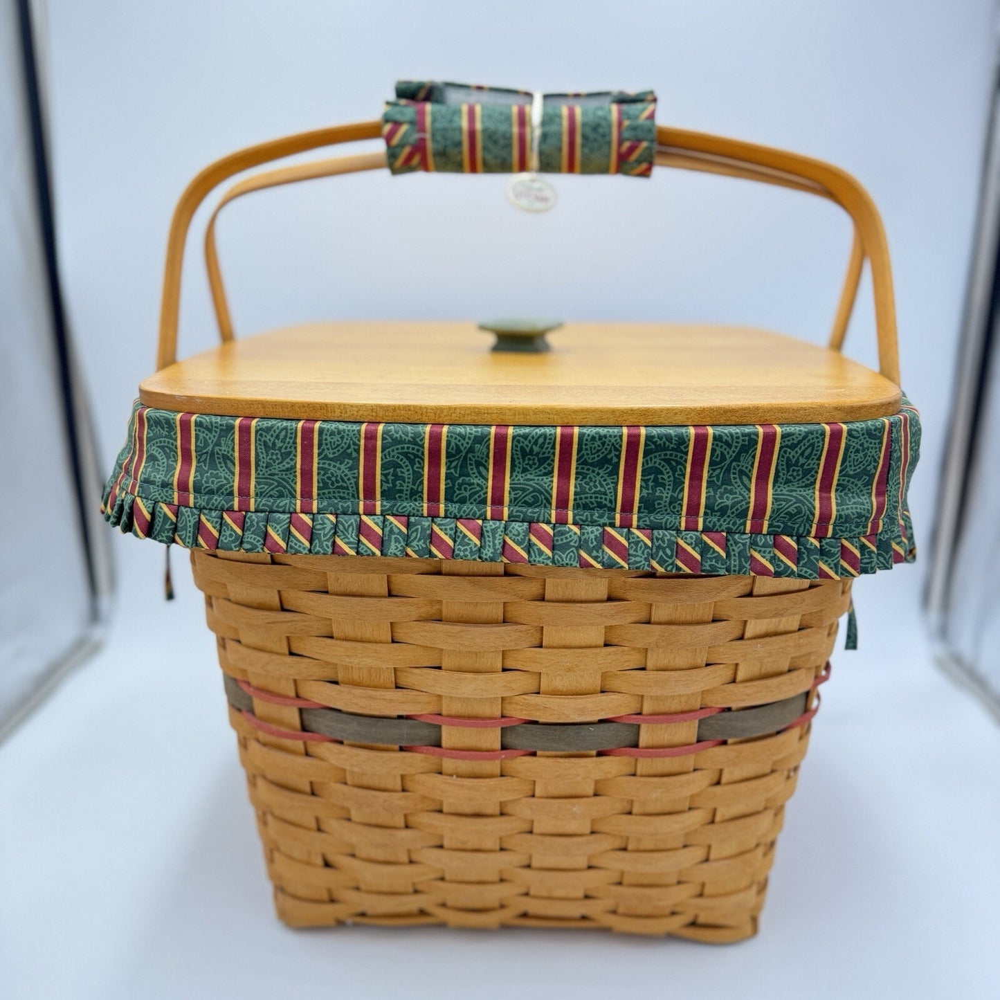 Longaberger 1995 Holiday Hostess Evergreen Basket Set Lid Christmas 9th Edition