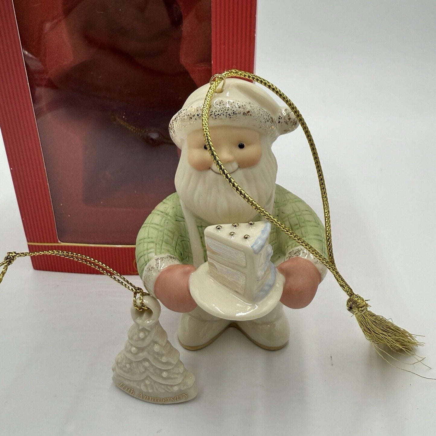 Lenox 2010 Santa's Sweet Celebration 10th Anniversary Ornament Box Porcelain