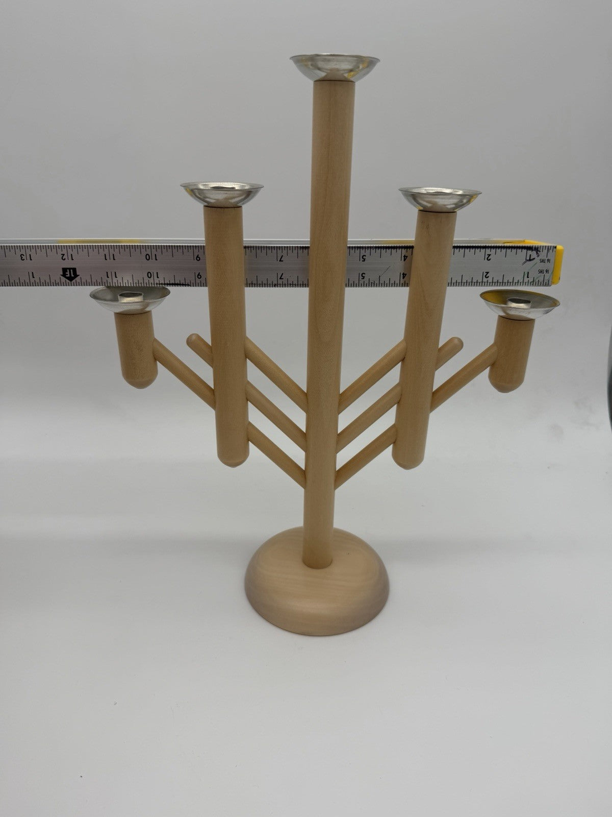 Aarikka Finland 5-arm candelabra Rapsodia line wood pine folk Art Candle Holder