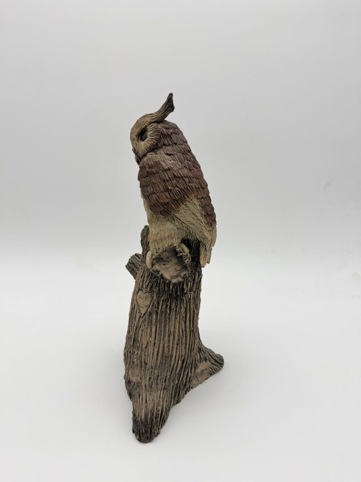 Clarence Cameron Studio Art Pottery Owl on a Branch Sculpture 11” Signed 1973