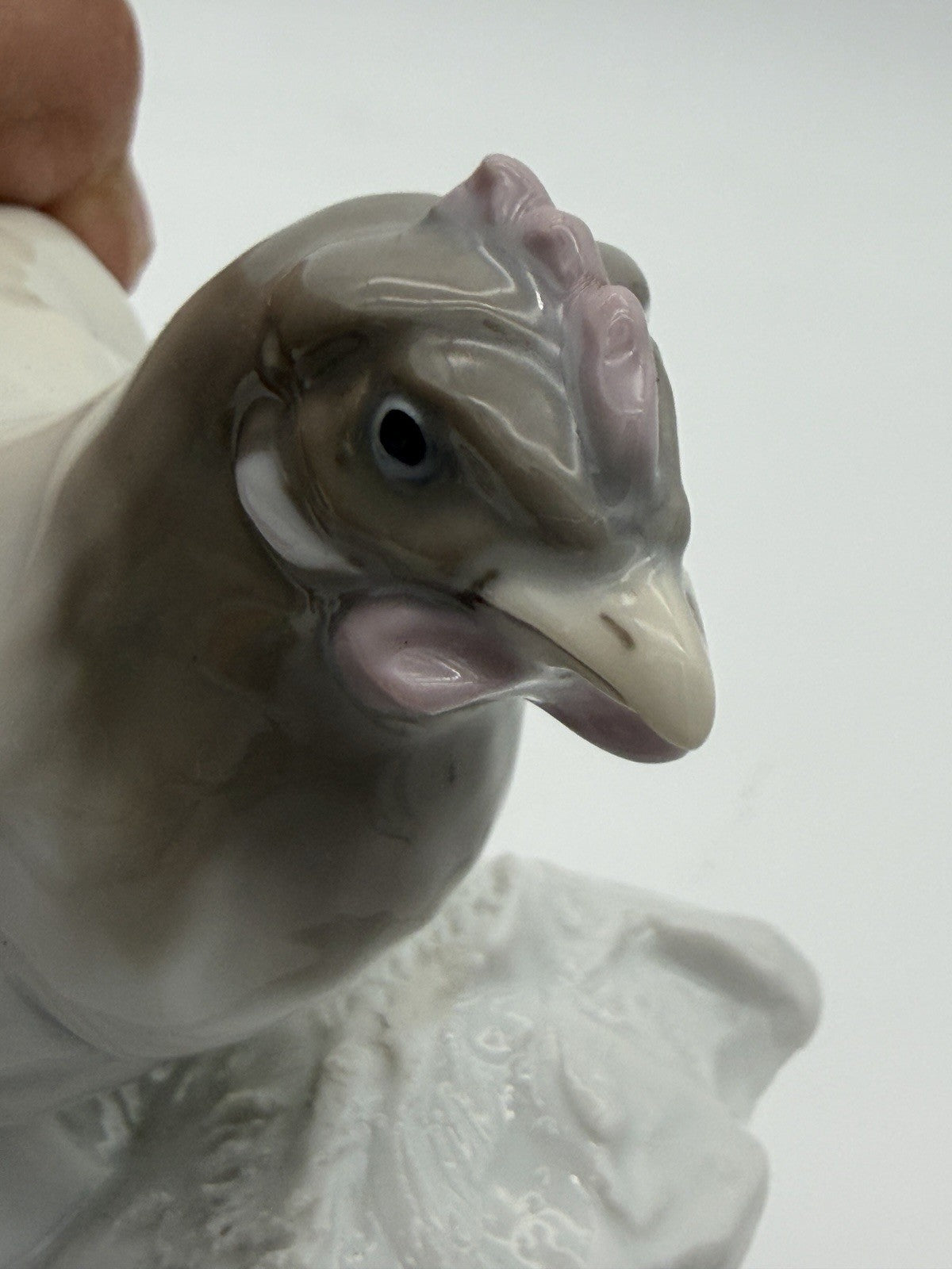 Rare Antique Karl Ens Volkstedt Germany Porcelain Rooster Chicken Hen Figurine