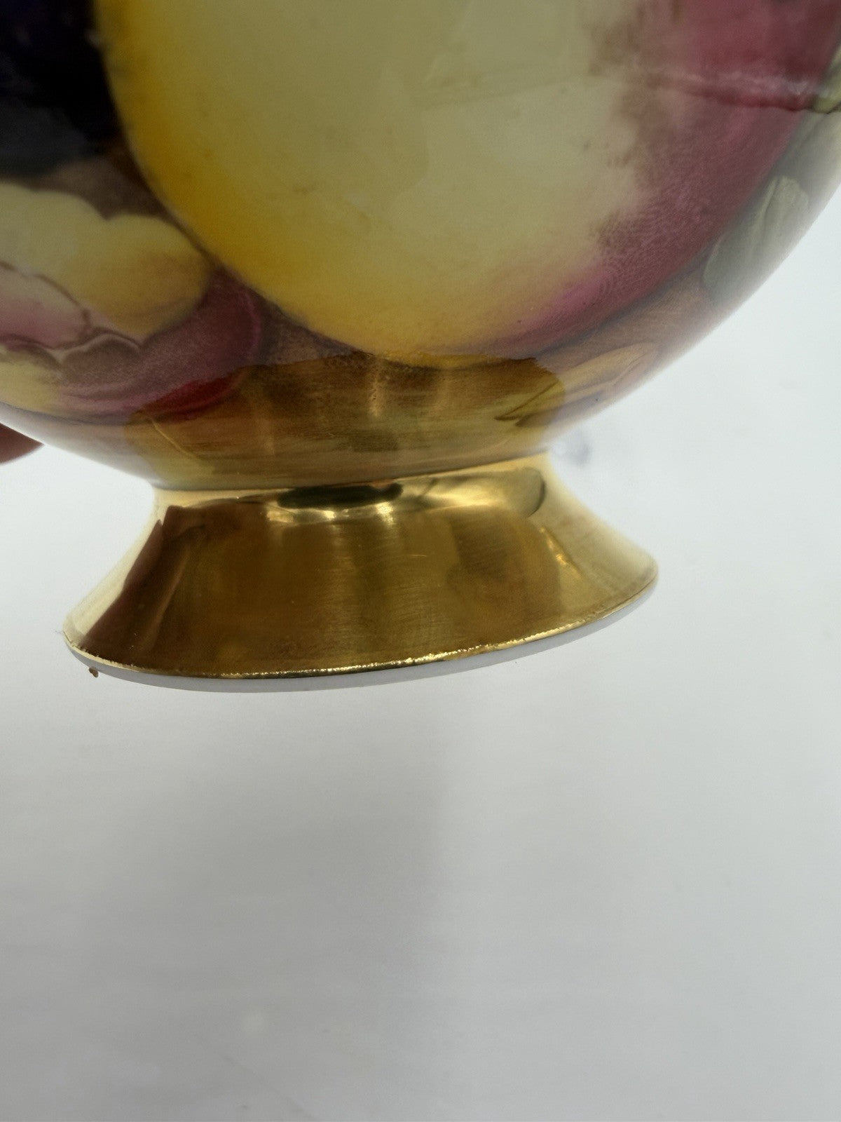Aynsley England Porcelain Orchard Fruit Gold Teacup & Saucer Vintage Set Gold