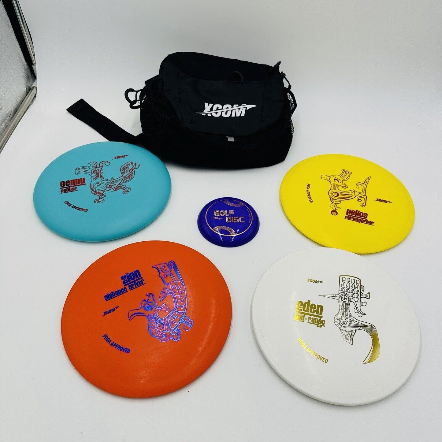 Xcom Disc Golf Beginner Starter Set with 4 Discs  Easy to Carry Bag Ultimate