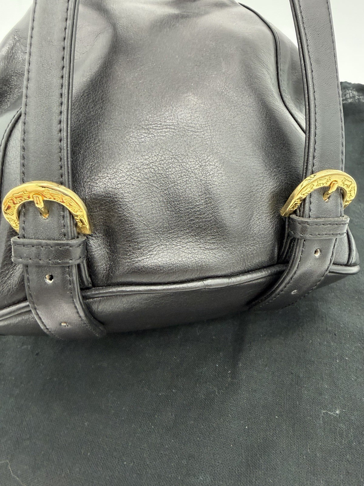 Michel Jordi Geneve Swiss leather backpack black & white cowhide accents NEW
