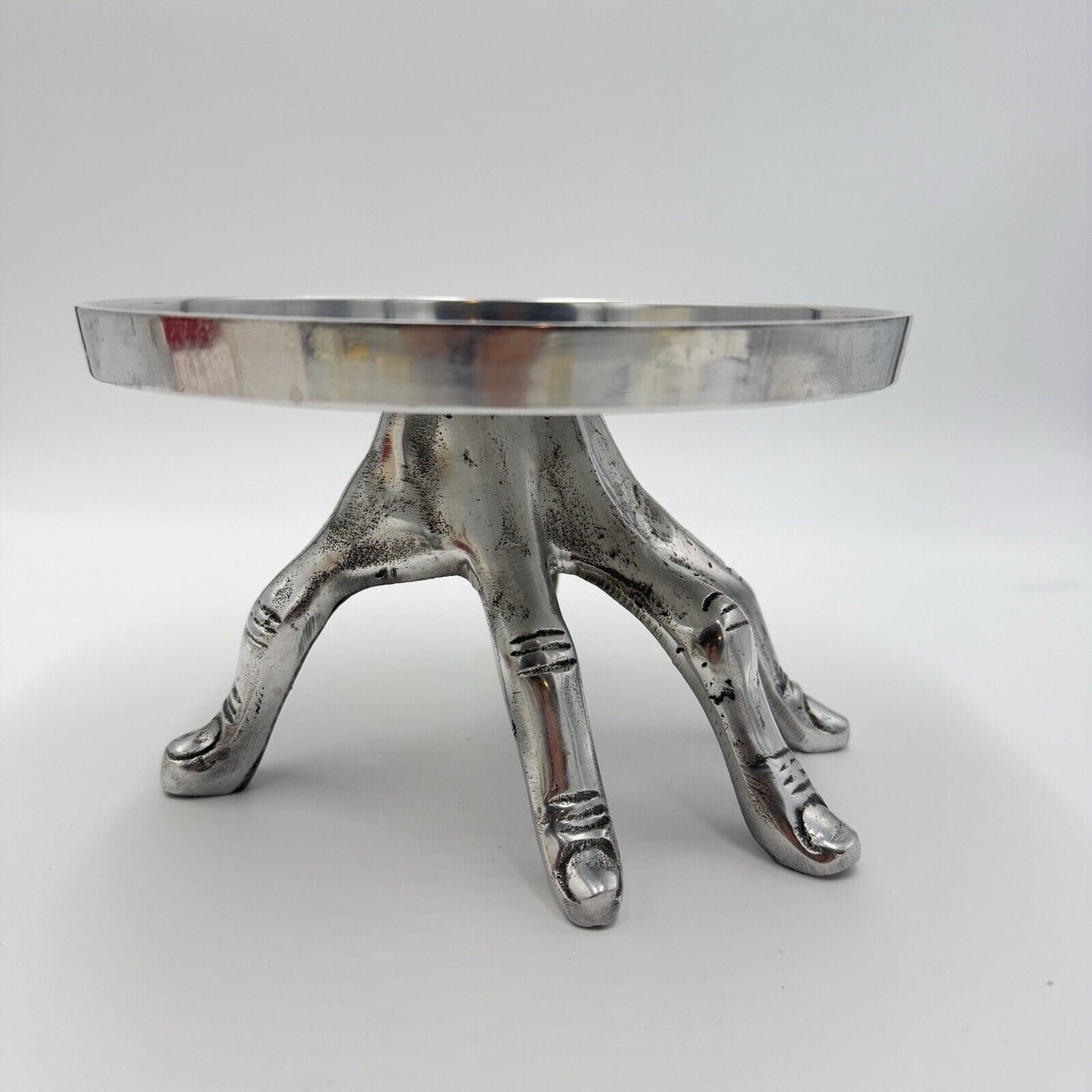 Aluminum tier tray stand hand shaped hurricane candle holder Home Decor