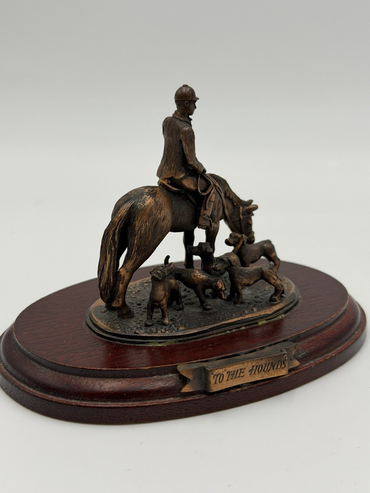 Vintage To The Hounds Metal rider horseback hounds Figurine