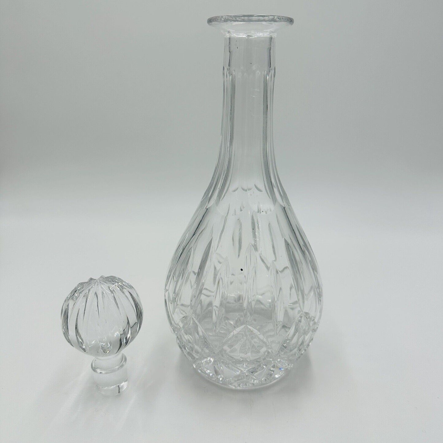 Block Decanter Crystal Hand Blown Cut Wine Olympic Stopper Poland 12in